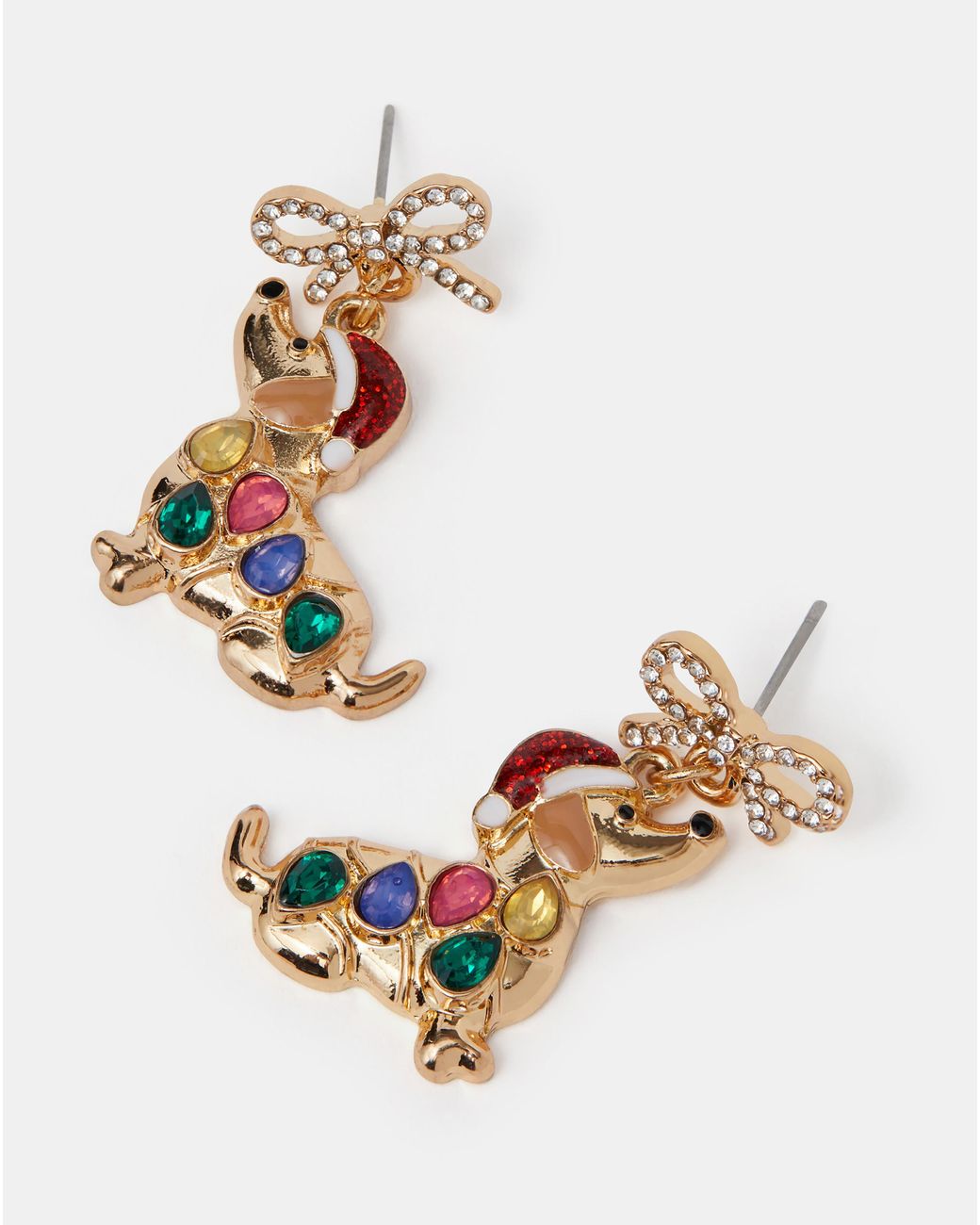 Accessorize White Sausage Dog Drop Earrings