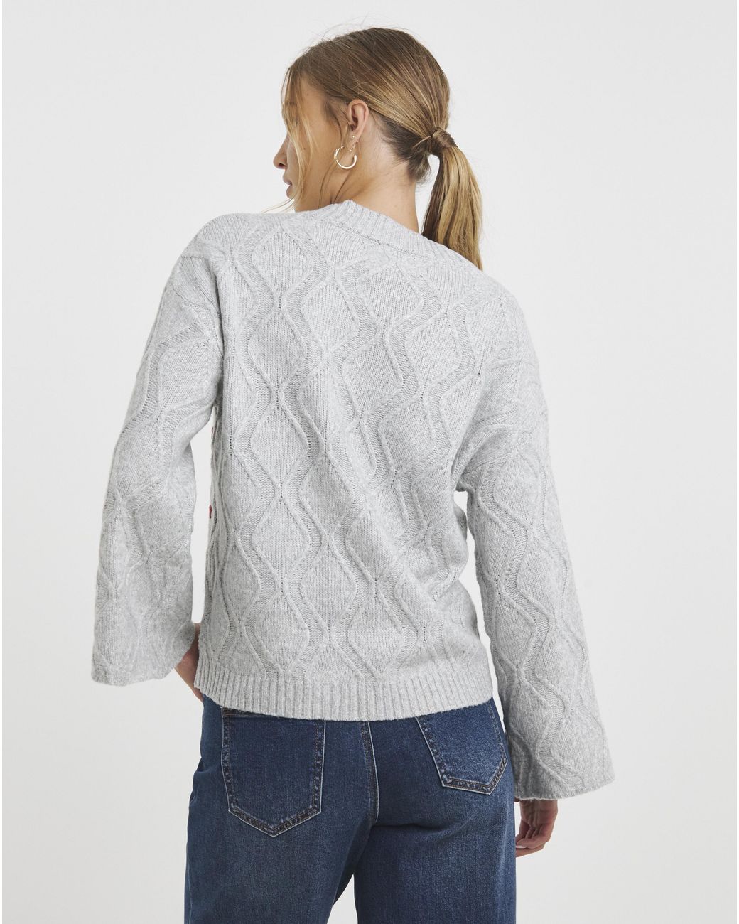 Native Youth White Floral Applique Jumper