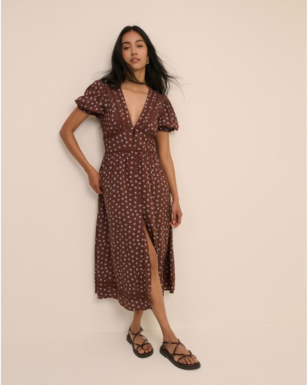 Nobody's Child Natural Nobodys Child Frances Midi Dress