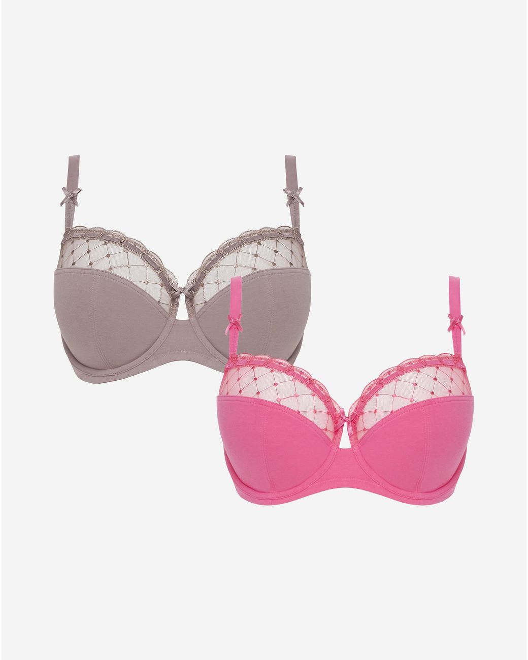 Pretty Secrets Pink 2 Pack Rachel Everyday Balcony Bras