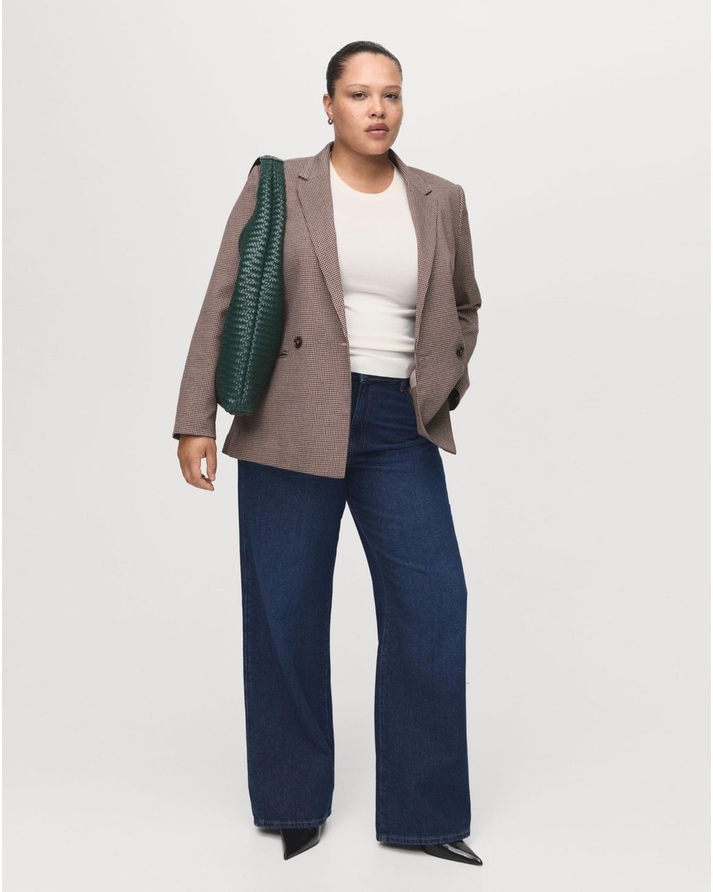 Mango Blue High-Rise Wide Leg Jean