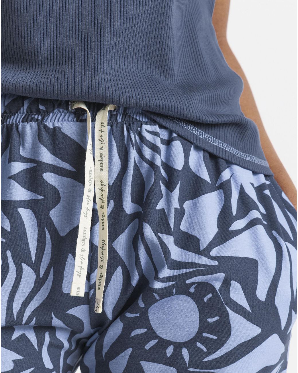 Simply Be Blue 2 Pack Vest Ribbed Pj Sets