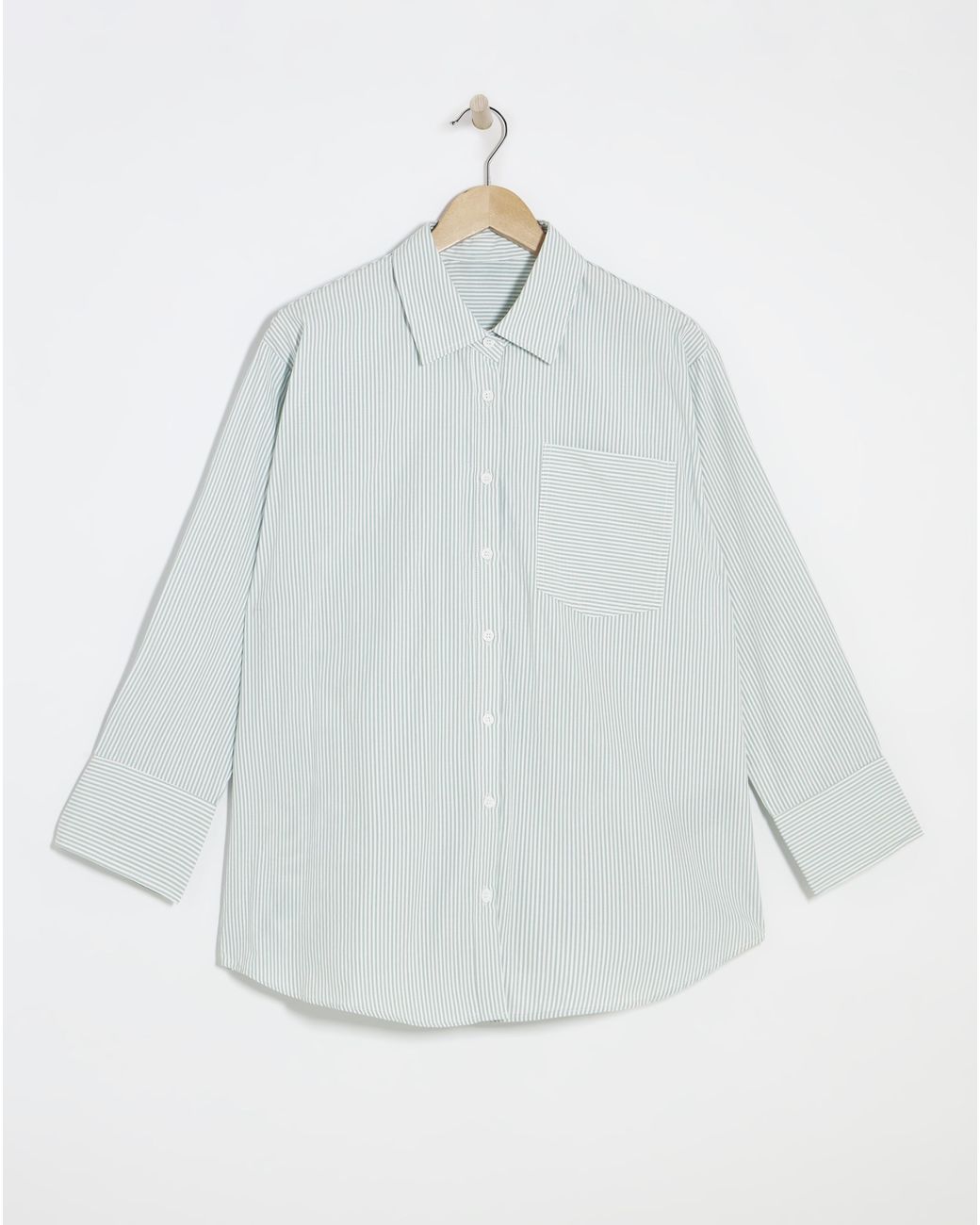 Simply Be Blue Mixed Stripe Shirt