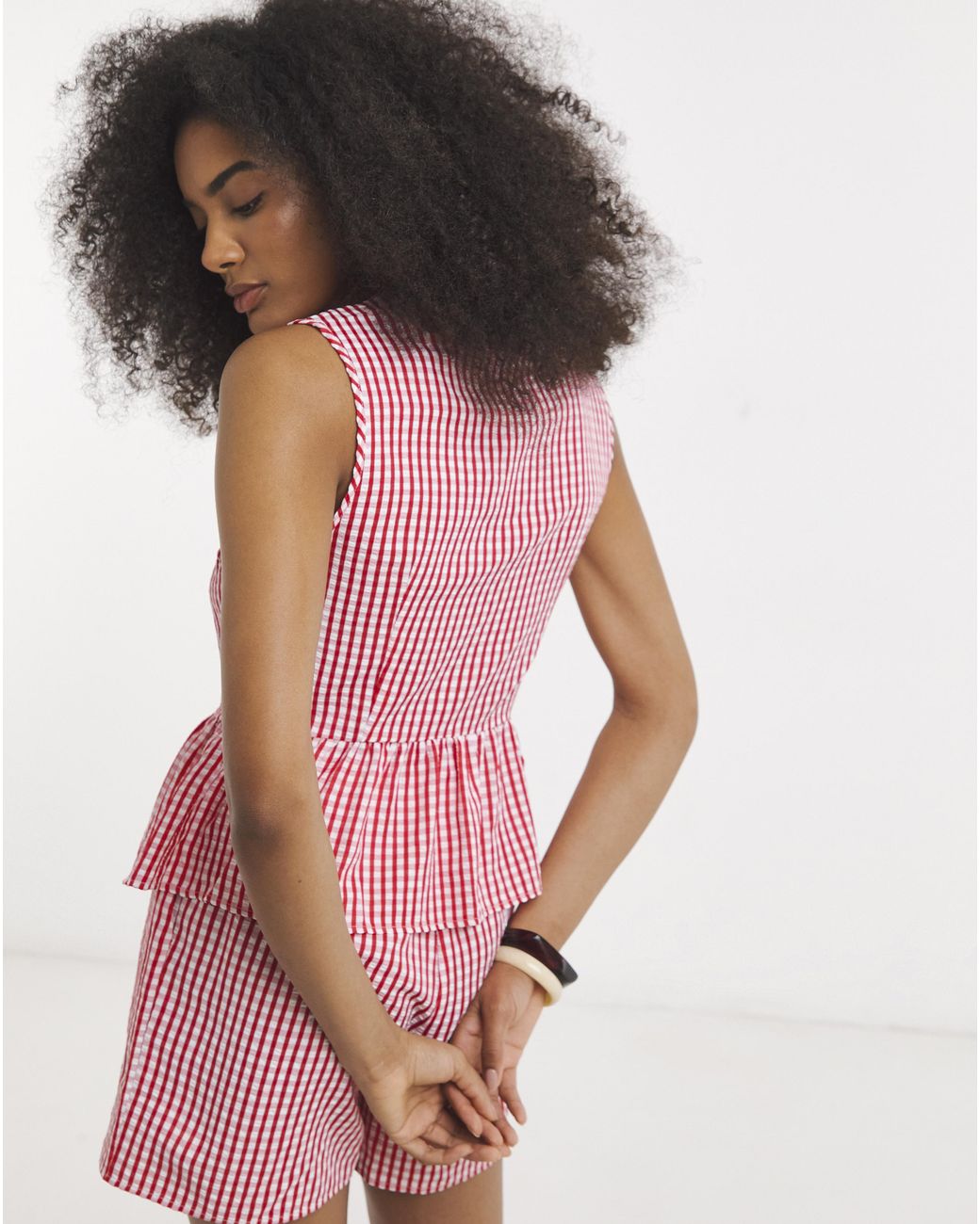 Vila Red Ls Striped Top