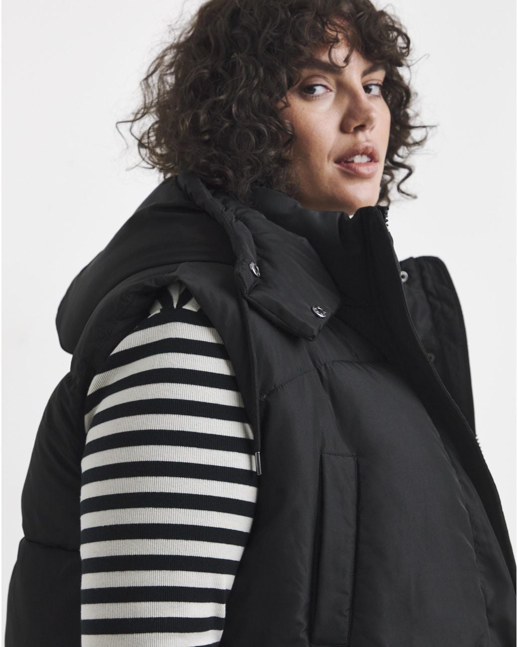 Simply Be Black Short Padded Gilet