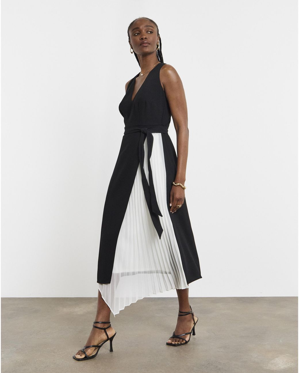 Joanna Hope Black Dress With Pleated Panel