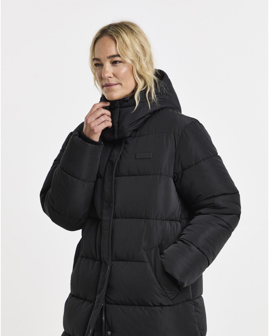 Gym King Blue Longline Quilted Puffer Coat