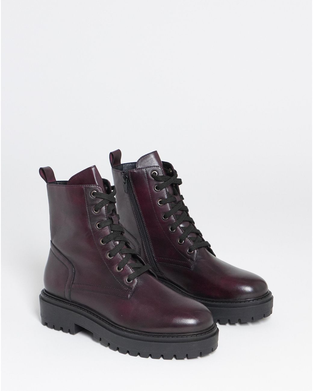 Simply Be Blue Chunky Lace Up Boot Extra Wide