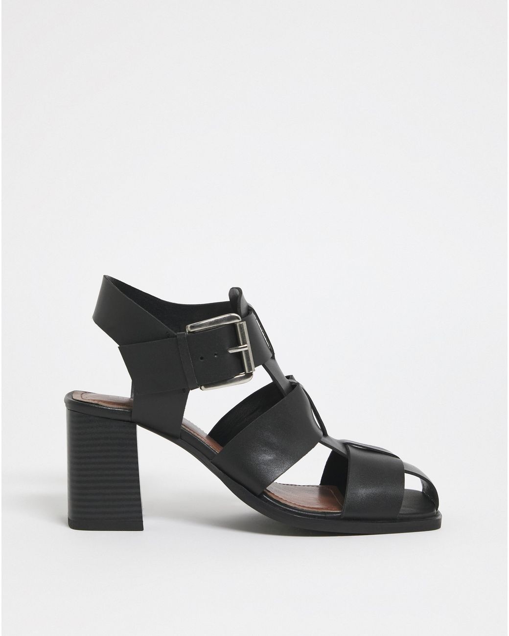 Simply Be Black Fisherman Block Heeled Shoes Wide