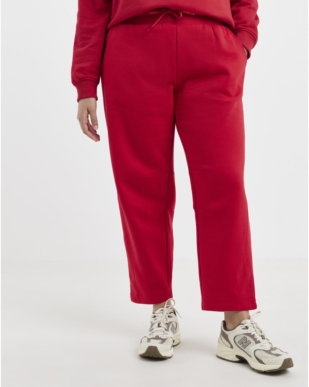 Simply Be Red Barrel Leg Jogger