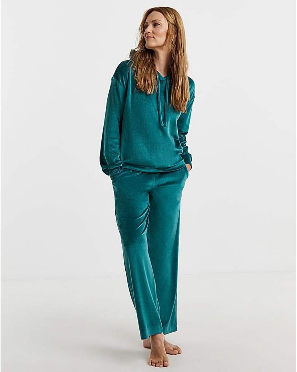 JD Williams Green Velour Hooded Lounge Set