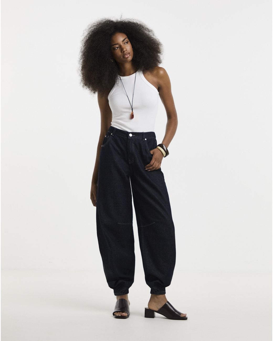 Simply Be Blue Cuffed Hem Denim Jeans