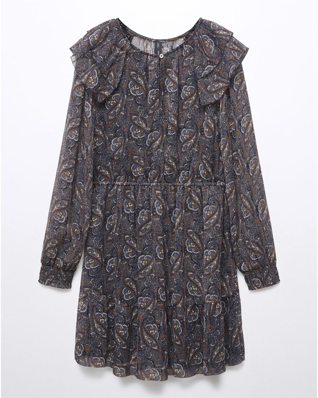 Mango Gray Sara Printed Mini Dress
