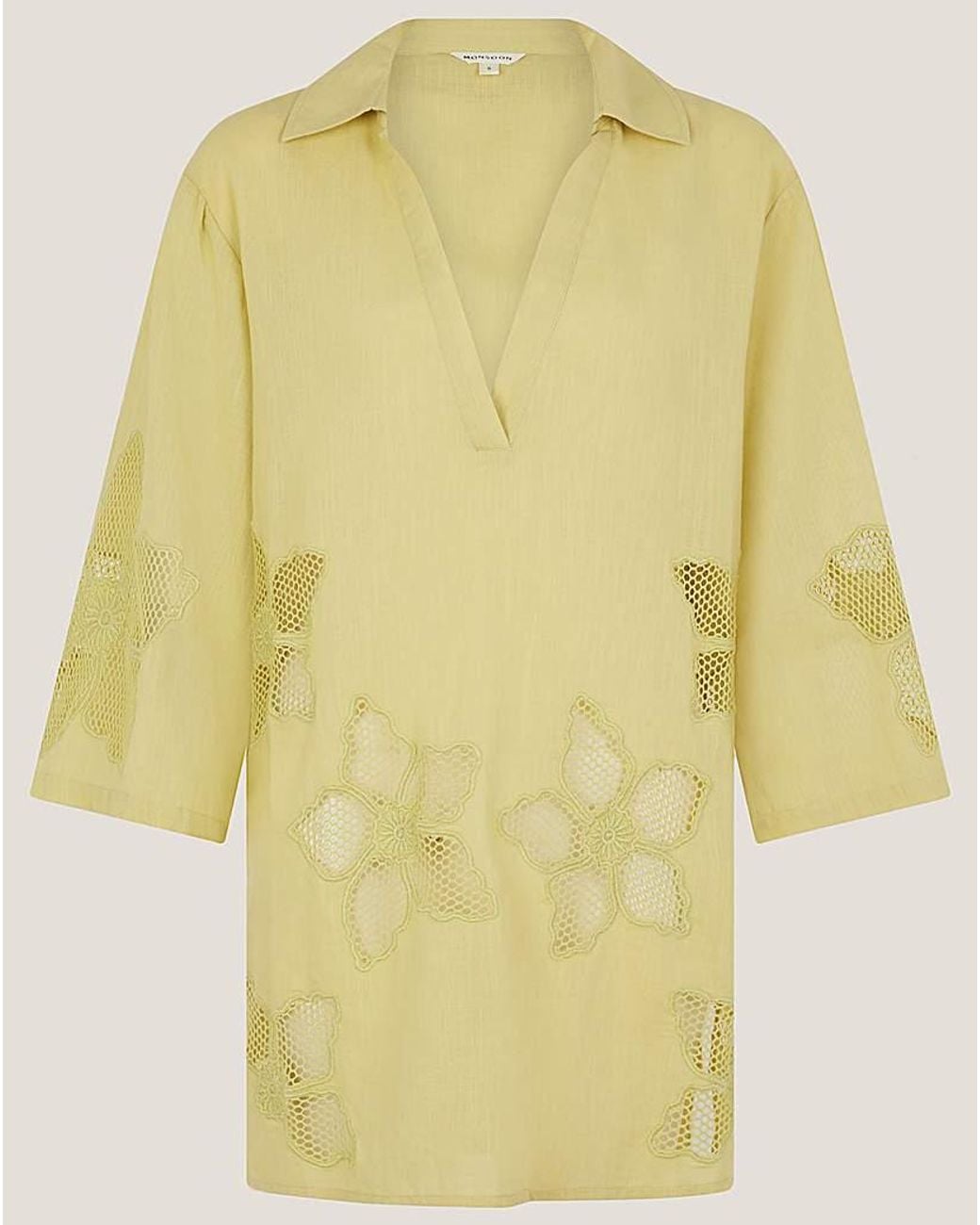 Monsoon Natural Joanna Cutwork Beach Shirt