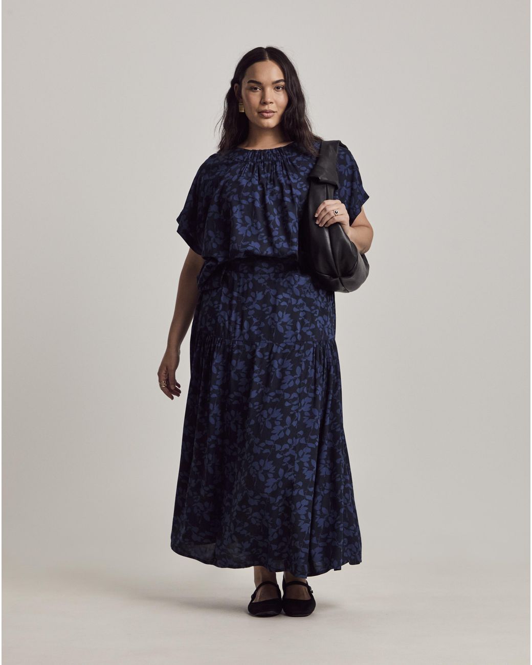 Julipa Blue Printed Maxi Skirt