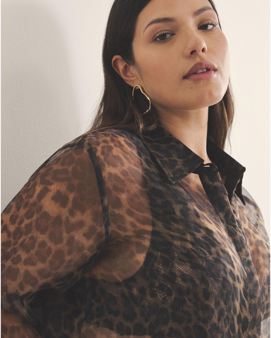 Simply Be Brown Organza Shirt