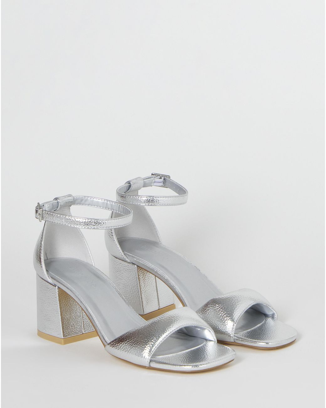 Simply Be Gray Barely There Sandals Wide Fit