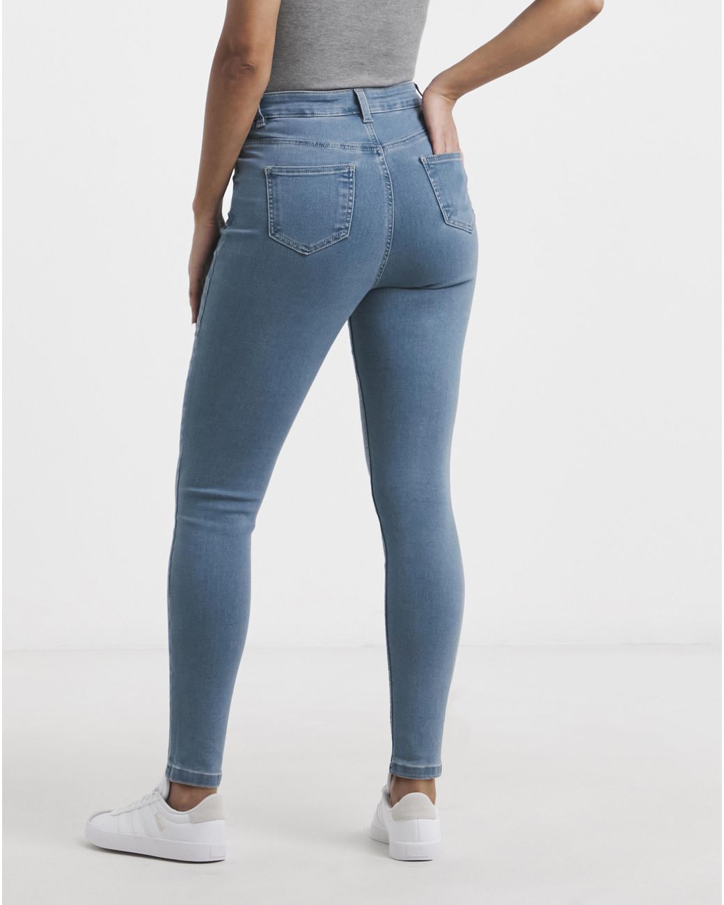 Simply Be Blue Mid Skinny Highwaist Super Stretch