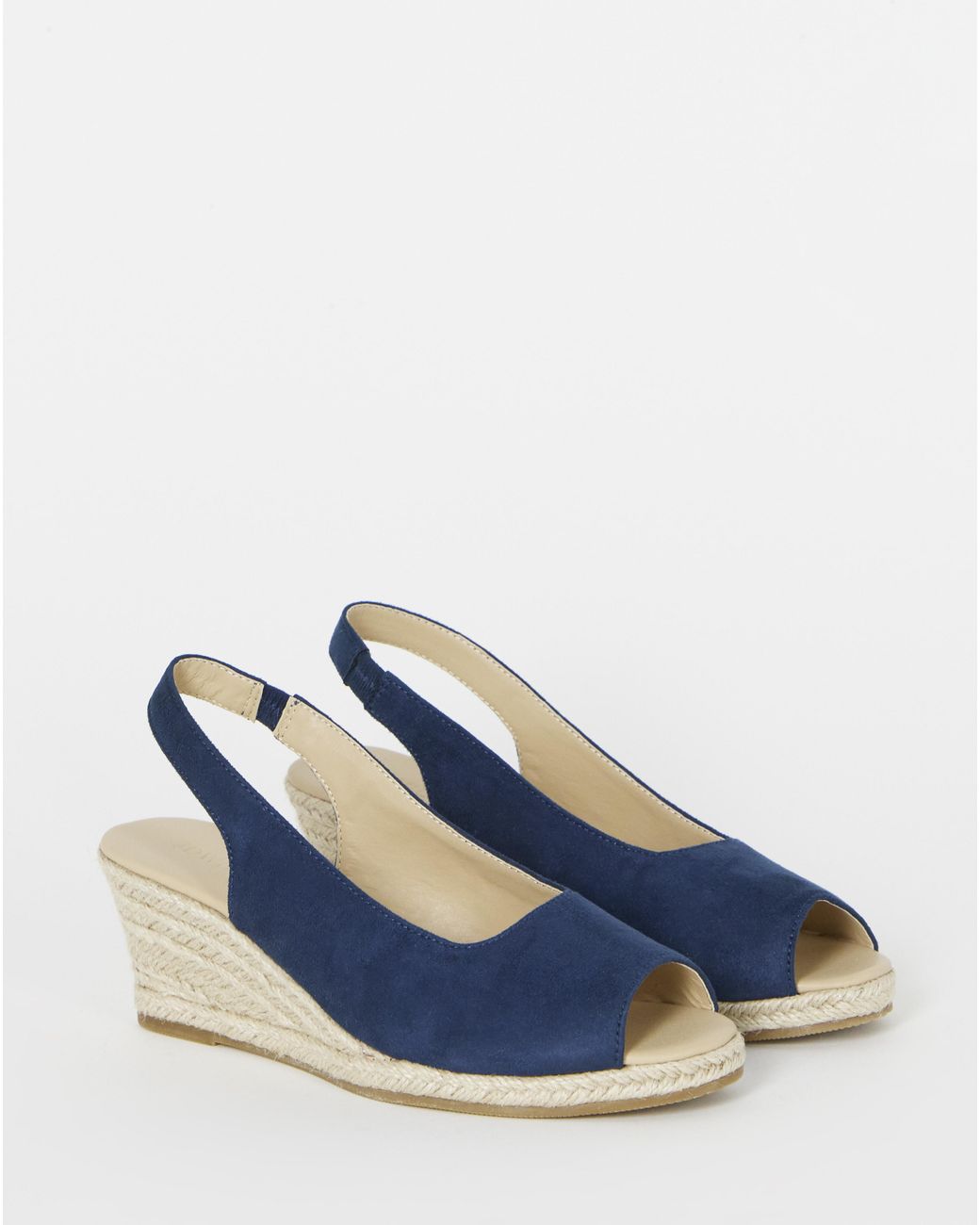 JD Williams Blue Peep Toe Espadrille Wedge Wide