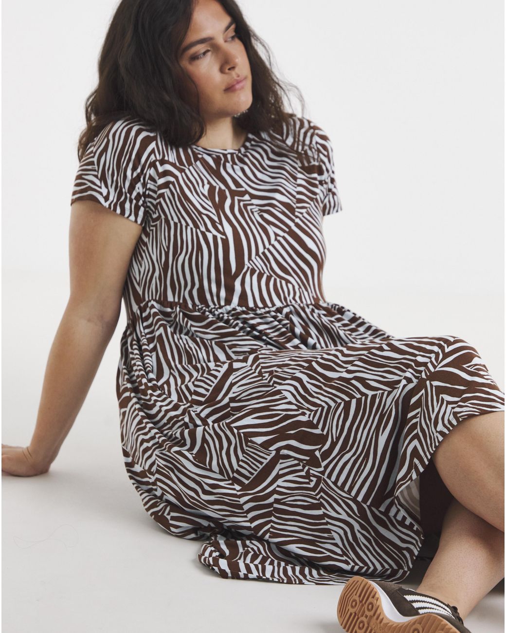Simply Be Multicolor Jersey Midi Dress With Pockets