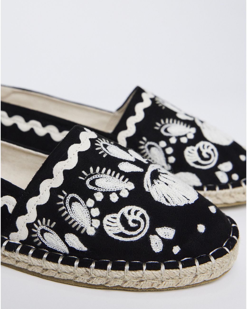 Simply Be White Textile Espadrille Shoe Ex Wide