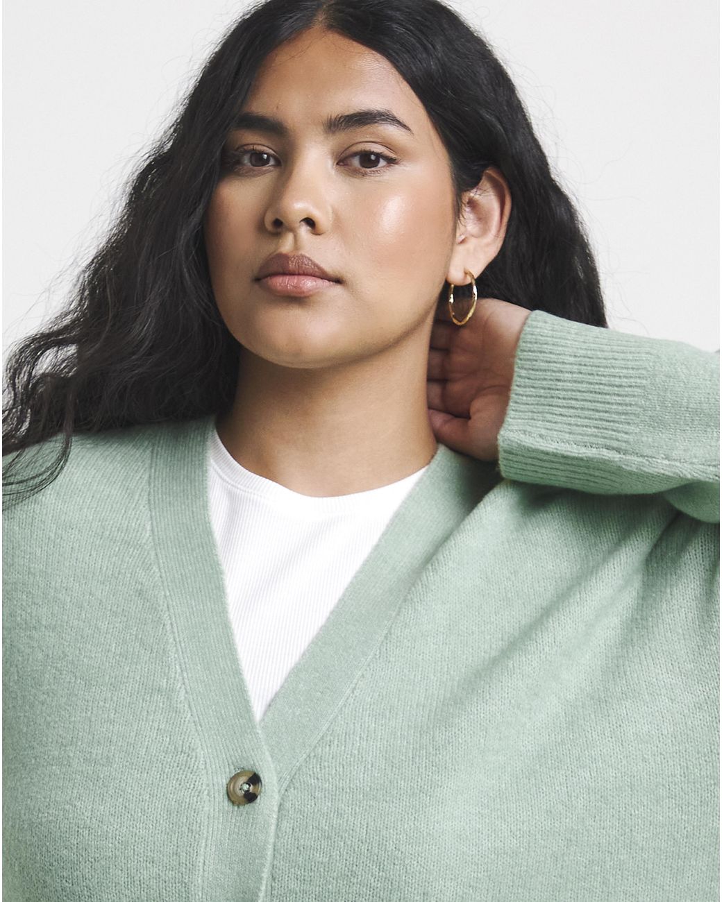 Simply Be Green Boyfriend Cardigan