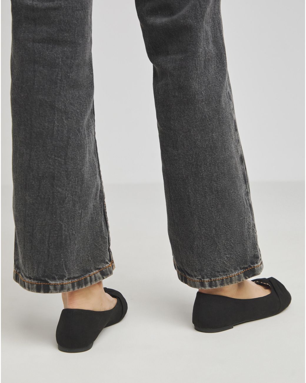 Simply Be Gray Twist Front Ballerina Shoes Ex Wide Fit
