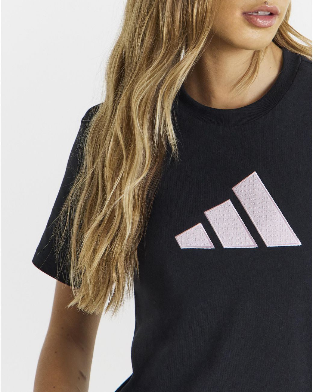 Adidas Black Gingham T-Shirt