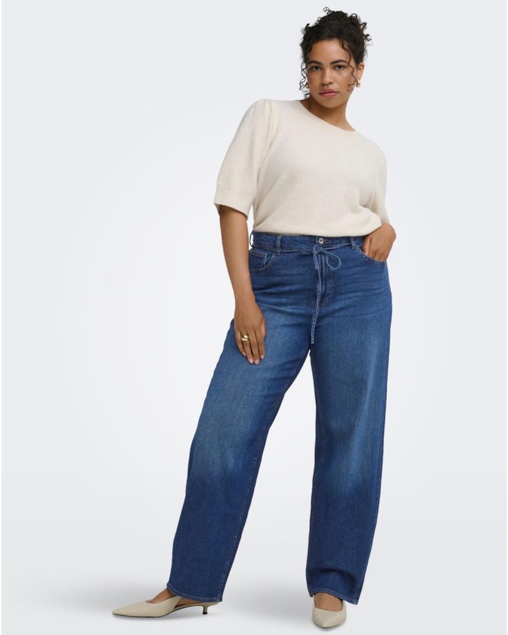 ONLY Blue Soft Barrel Leg Jean