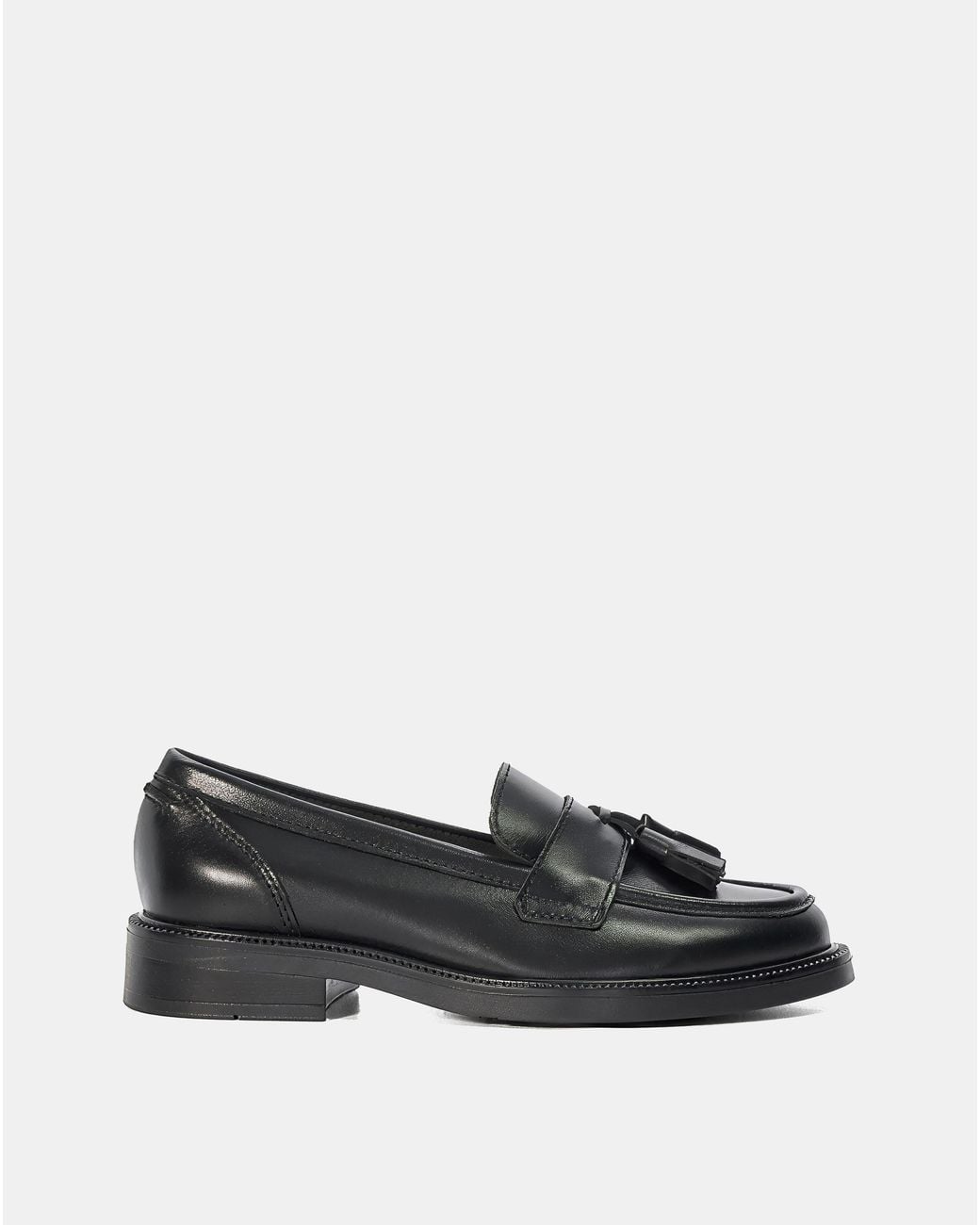 Dune Black Garda Leather Loafers