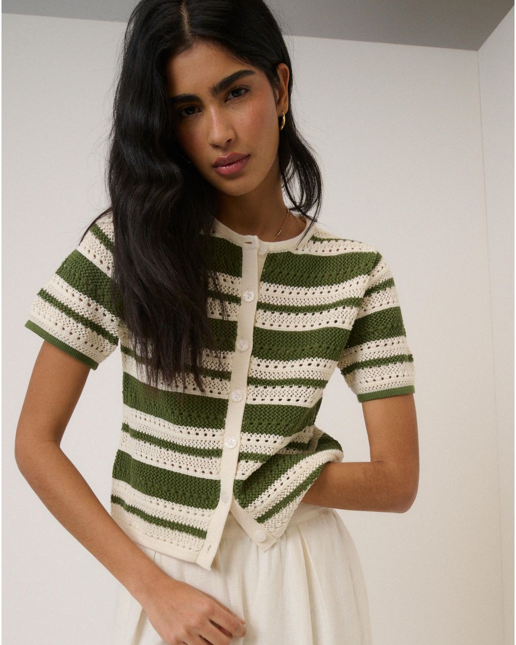 Nobody's Child Green Nc Crochet Resort Cardi