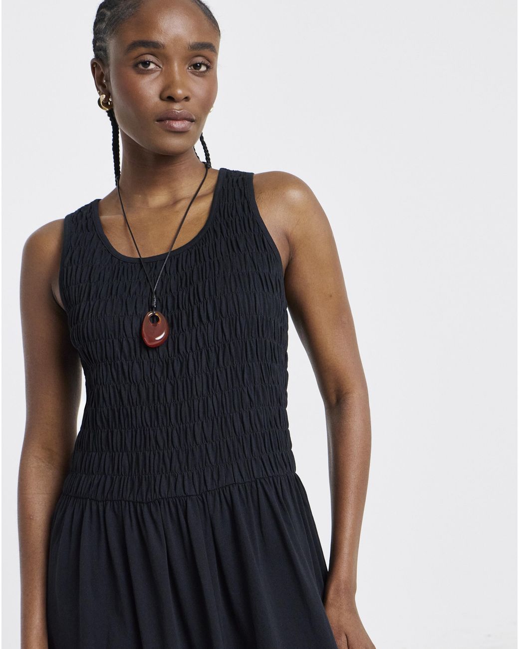 Simply Be Blue Shirred Jersey Midi Dress