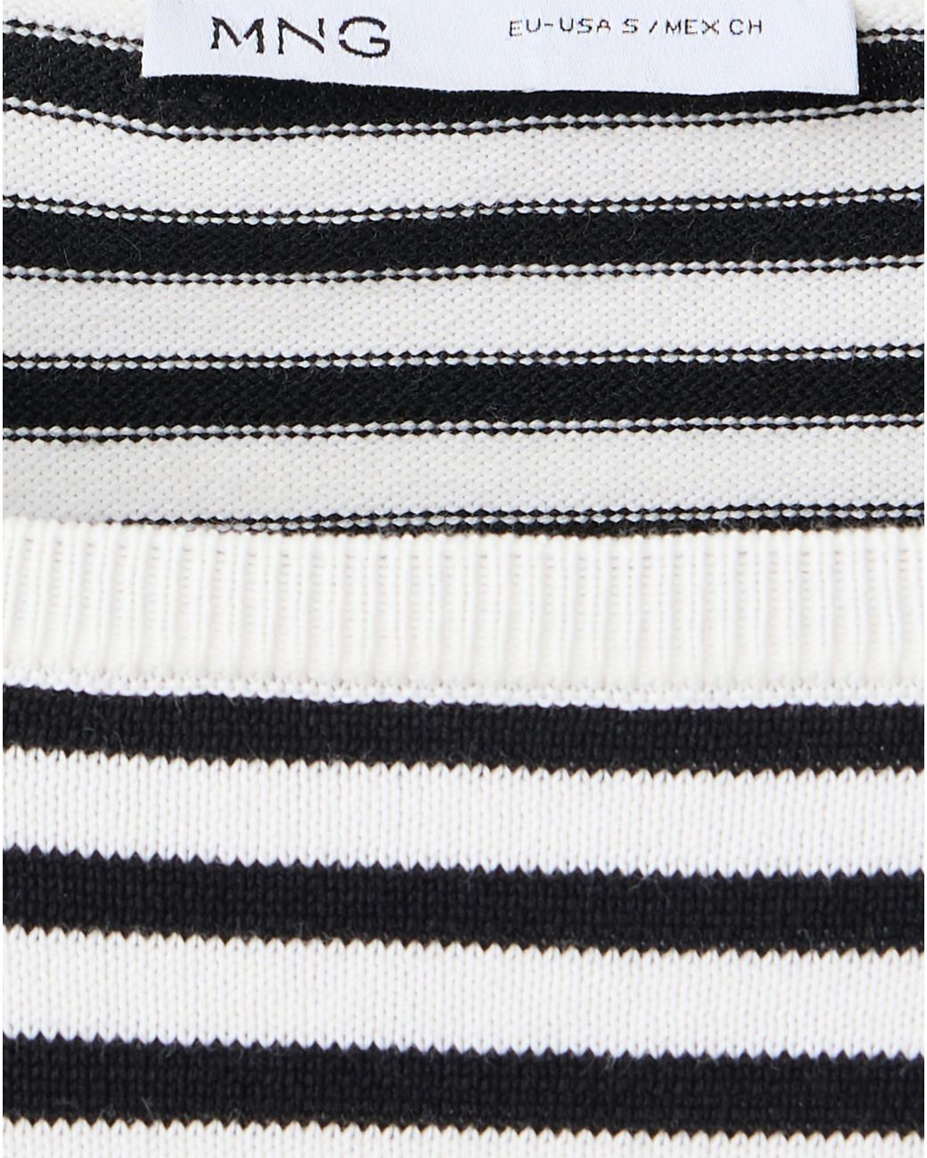 Mango Black Knit Striped Sweater