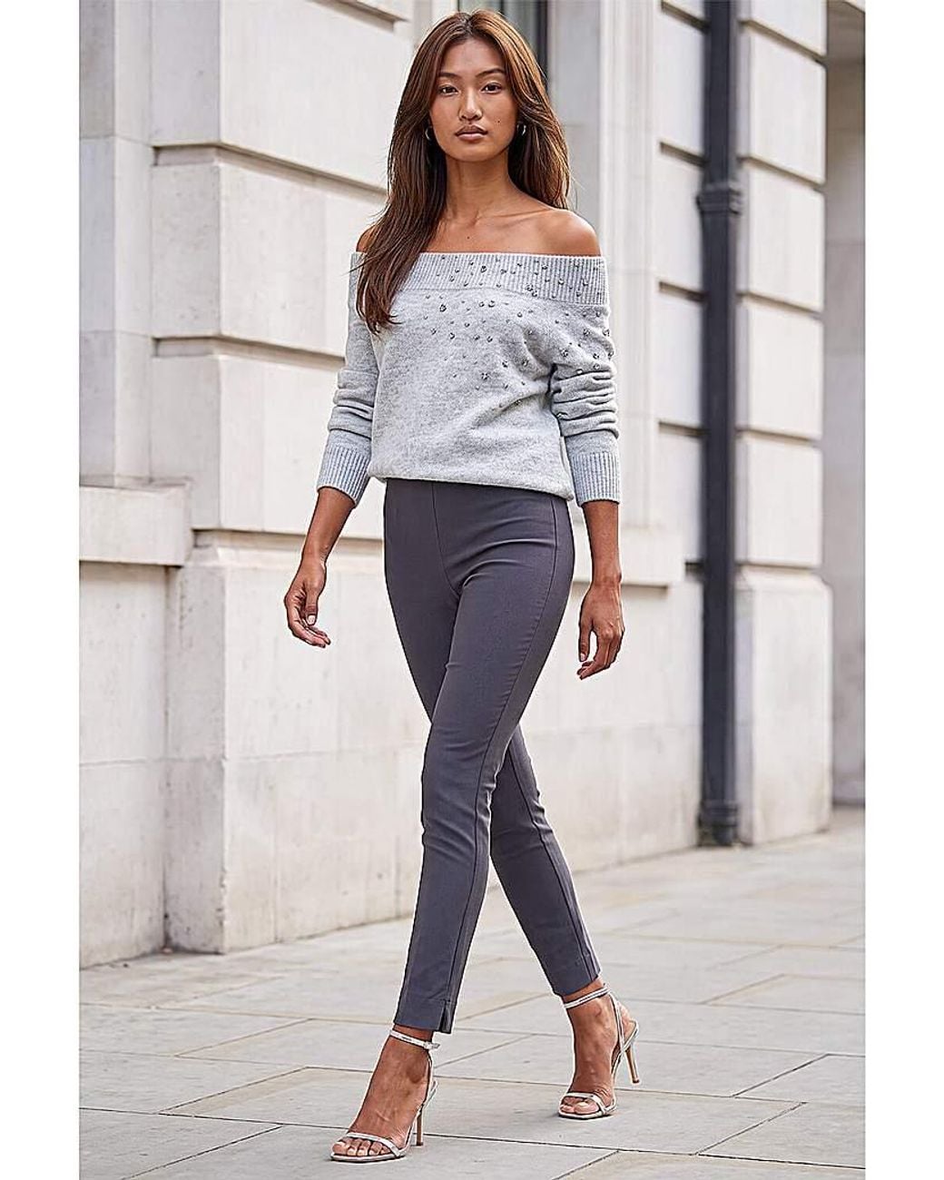 Roman Natural Roman Full Length Elastic Waist Trousers