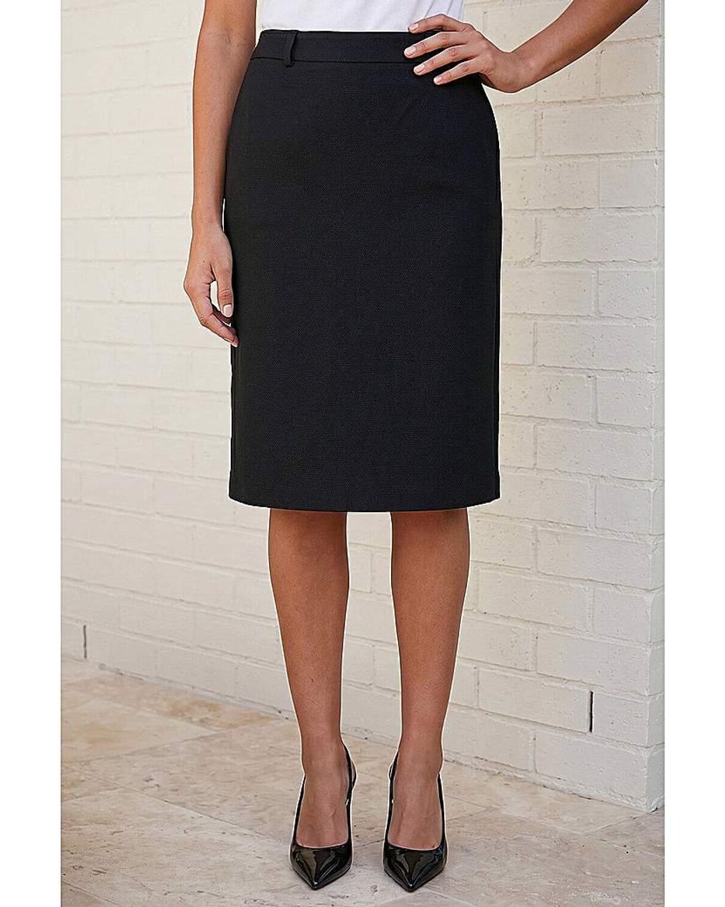 Roman Black Roman A-Line Stretch Skirt
