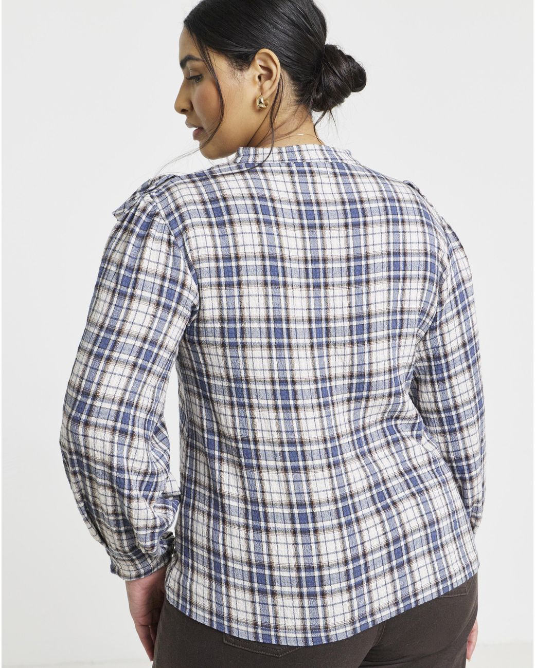 Simply Be Gray Frill Shirt