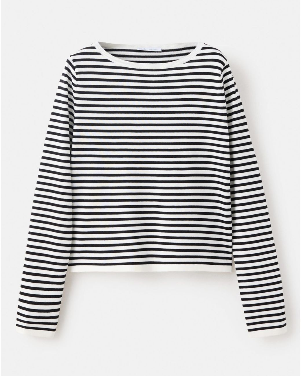 Mango Black Knit Striped Sweater