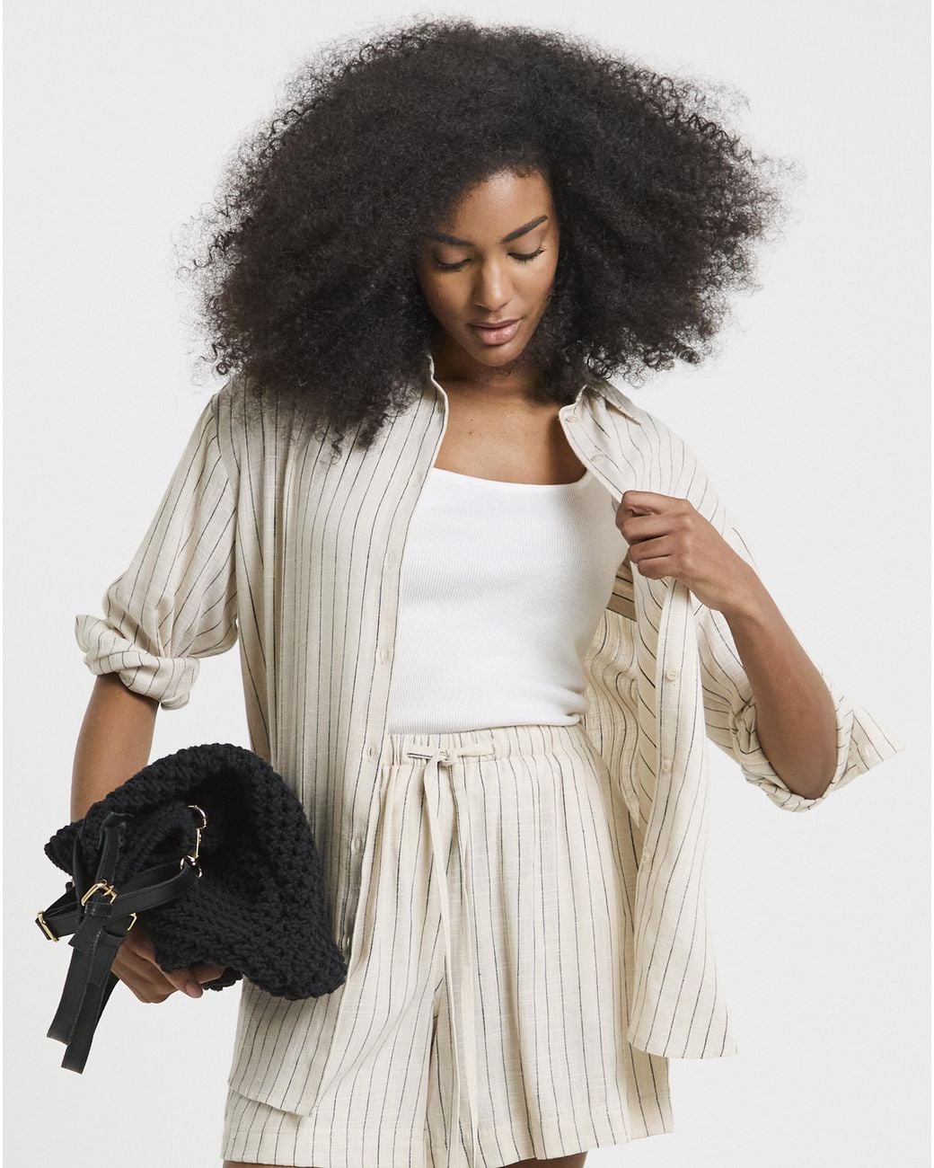 Simply Be White Linen Mix Shirt
