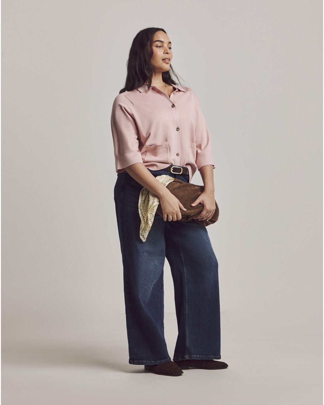 Julipa Natural Short Sleeve Collared Cardigan