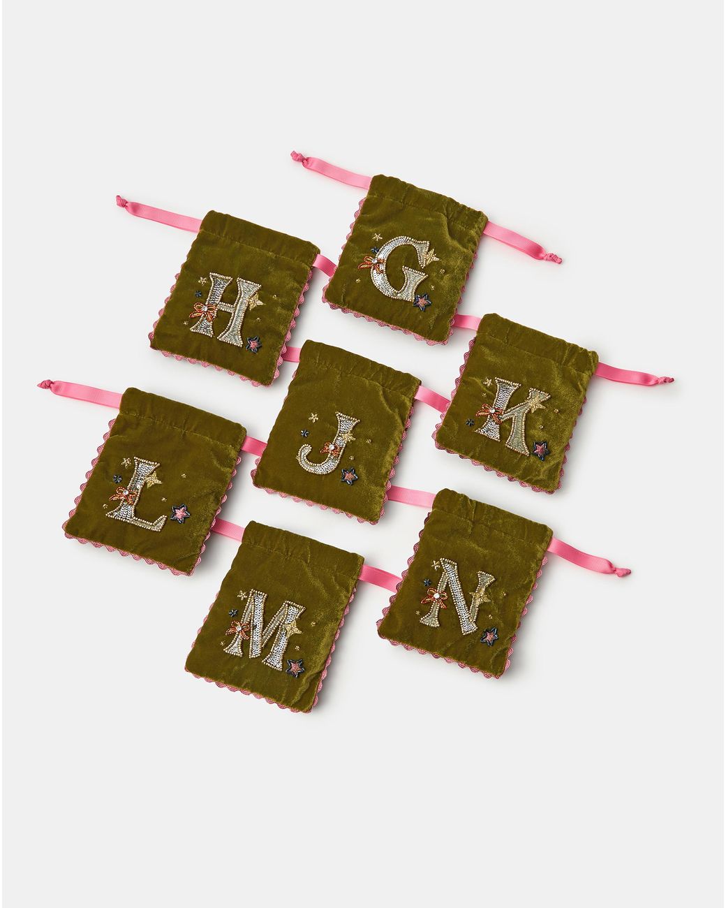 Accessorize Green Initial Drawstring Bag