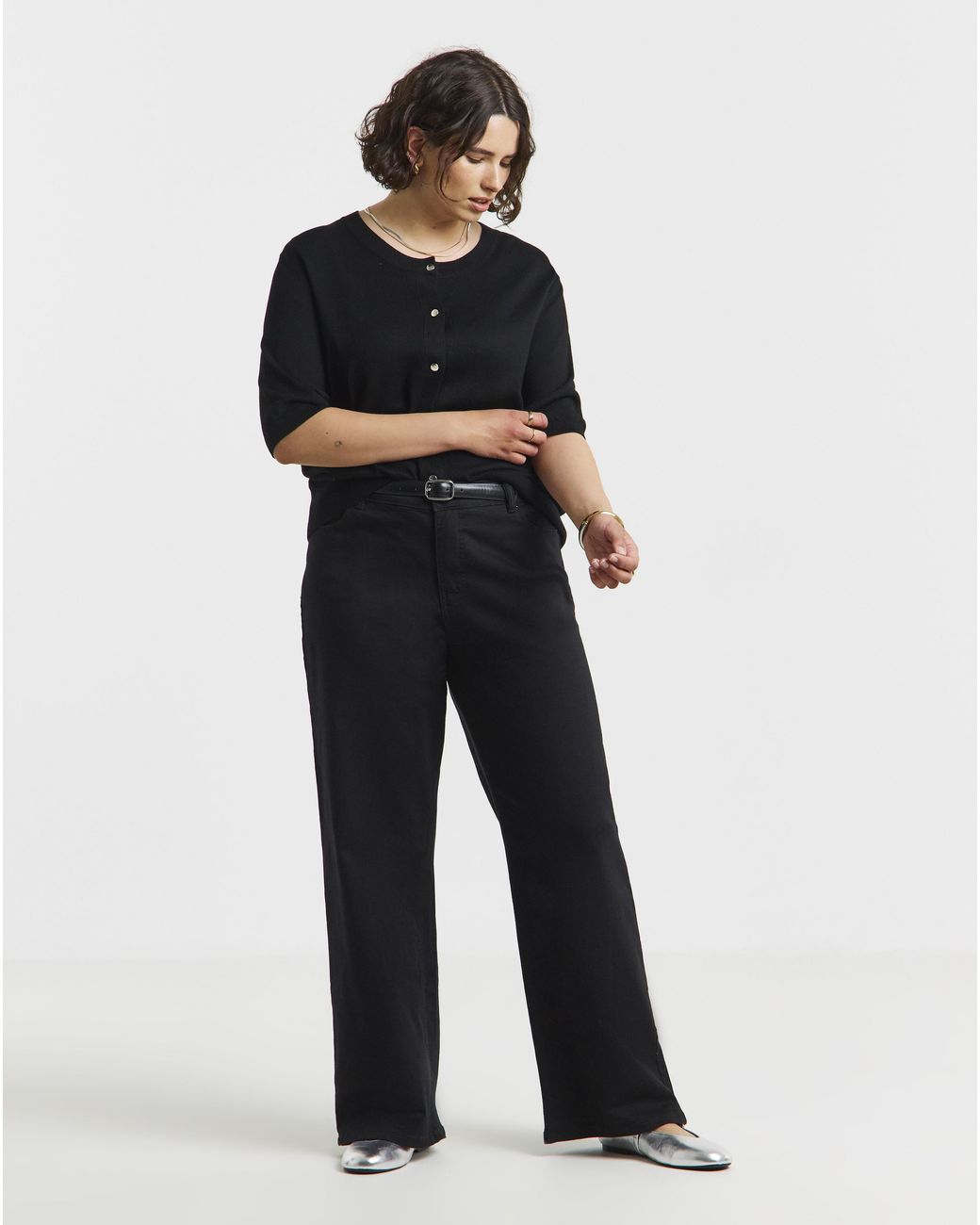 Simply Be Blue 24/7 Wide Leg Jeans