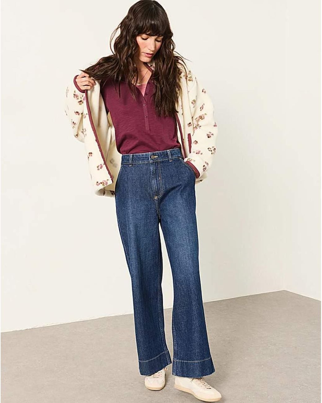 FatFace Blue Hove Wide Leg Jean
