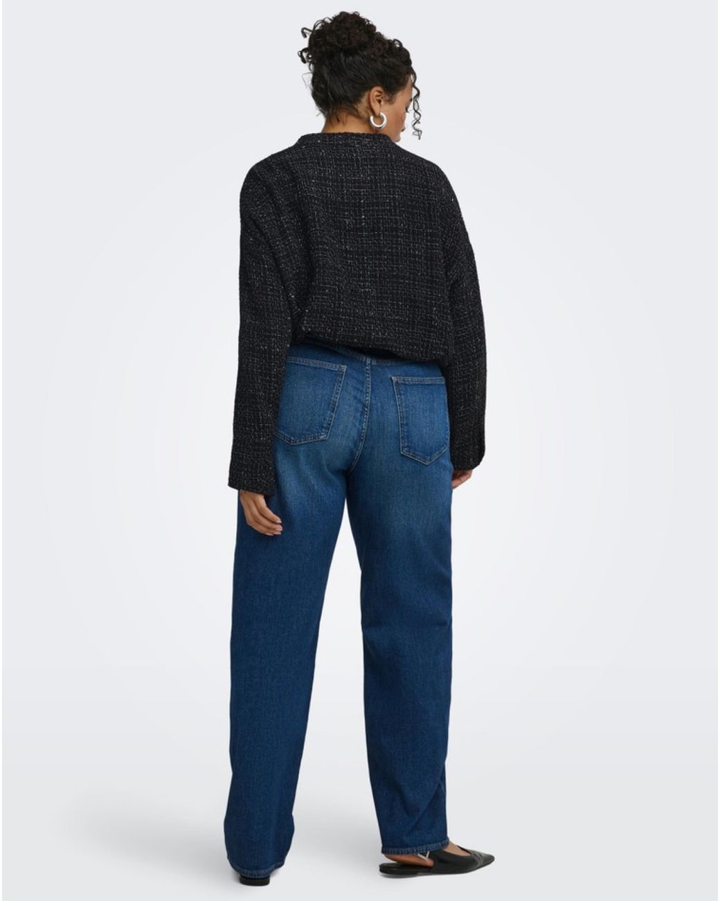 ONLY Blue Boucle Glitter Bomber