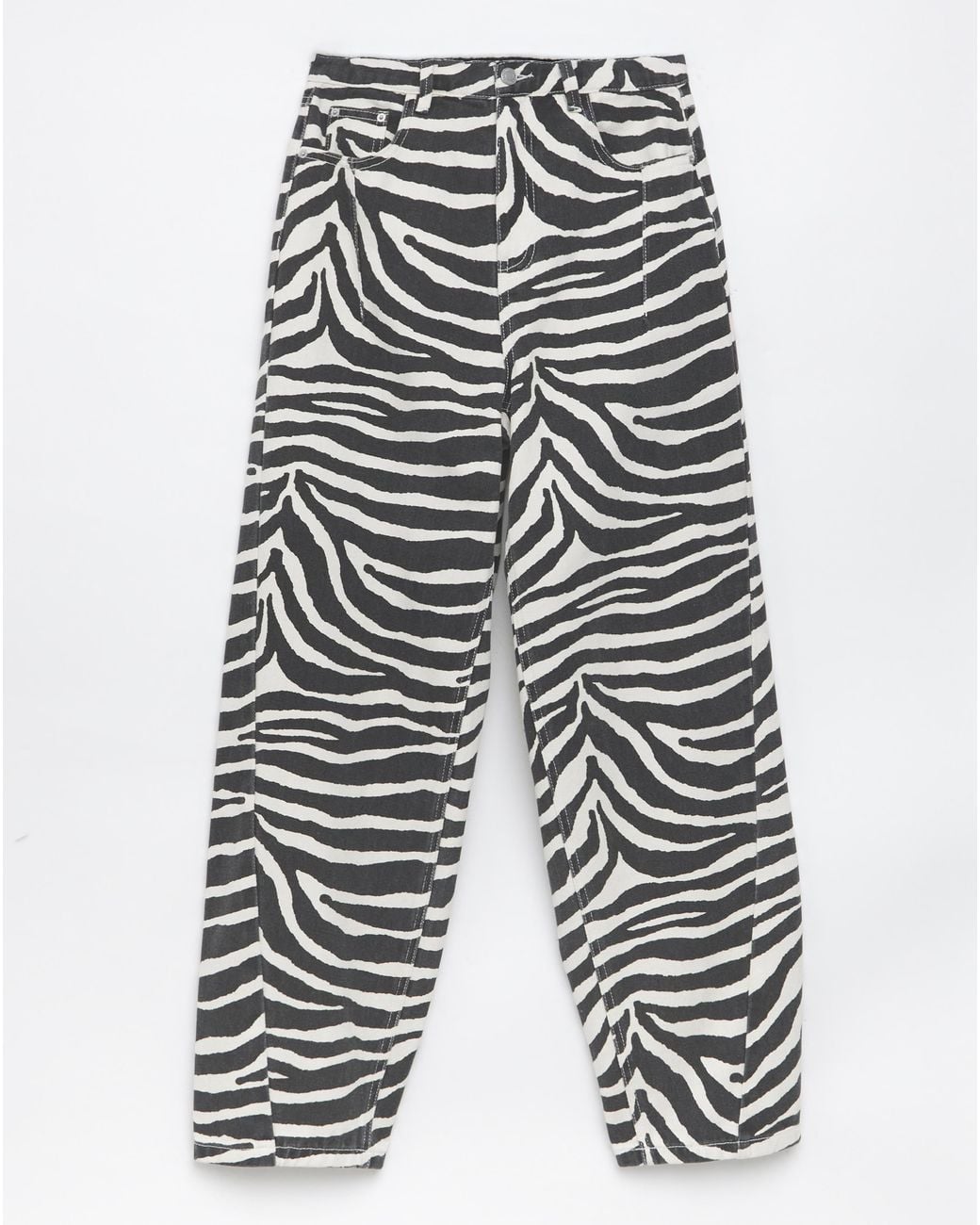 Simply Be Multicolor Sbe Print Denim Barrel Jeans