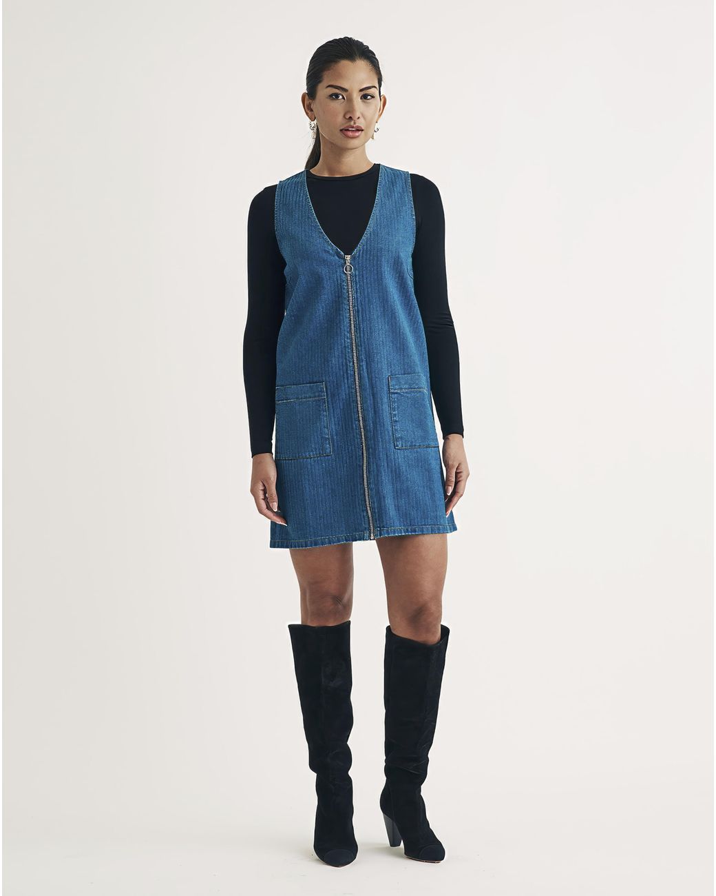Nobody's Child Blue Denim Pinnie Dress