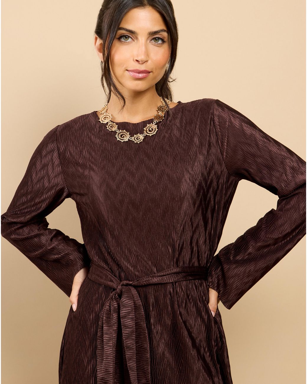 Little Mistress Natural Lm Plisse Top