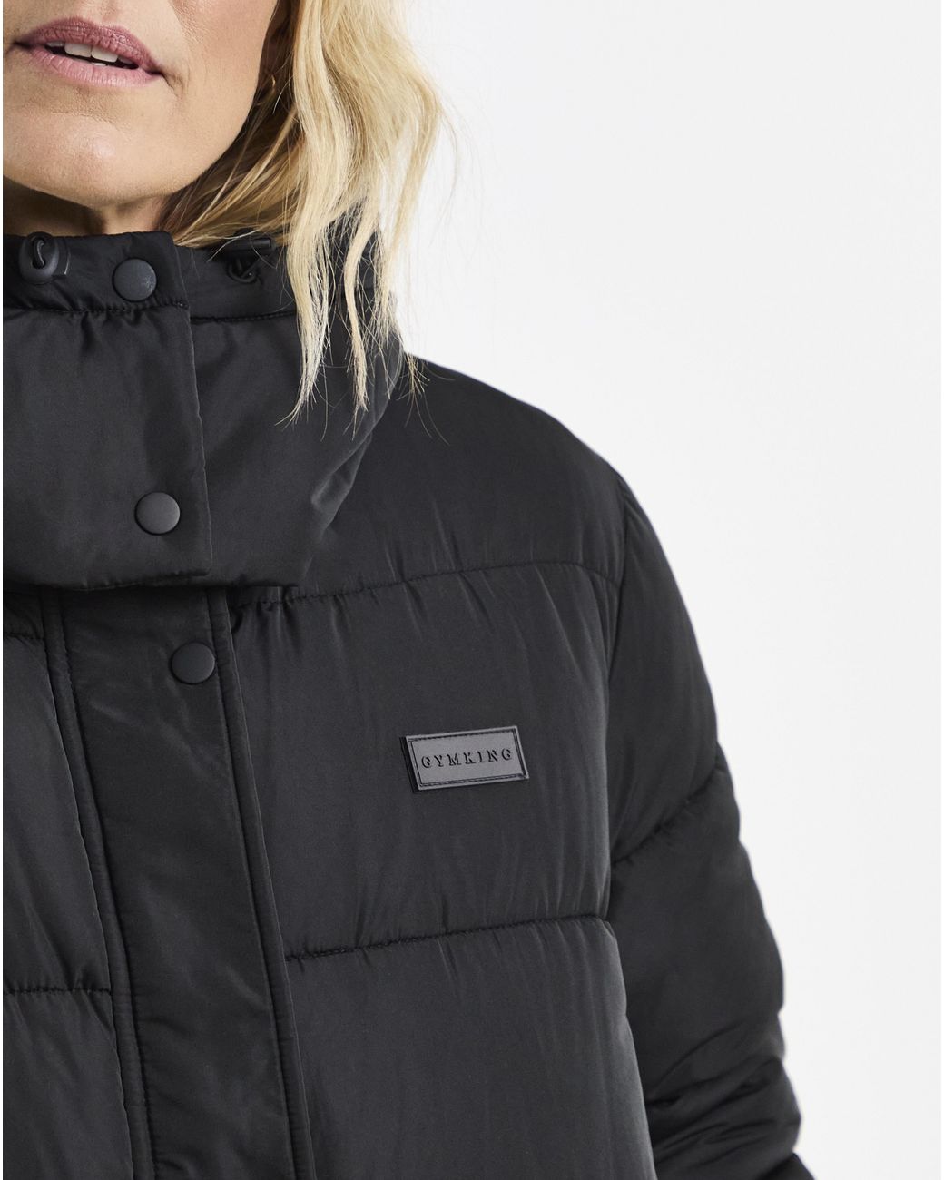 Gym King Blue Longline Quilted Puffer Coat