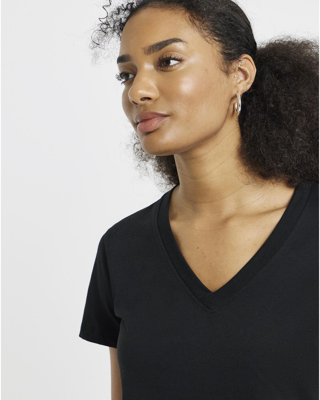 Simply Be White 2 Pack Longline V Neck T-Shirts