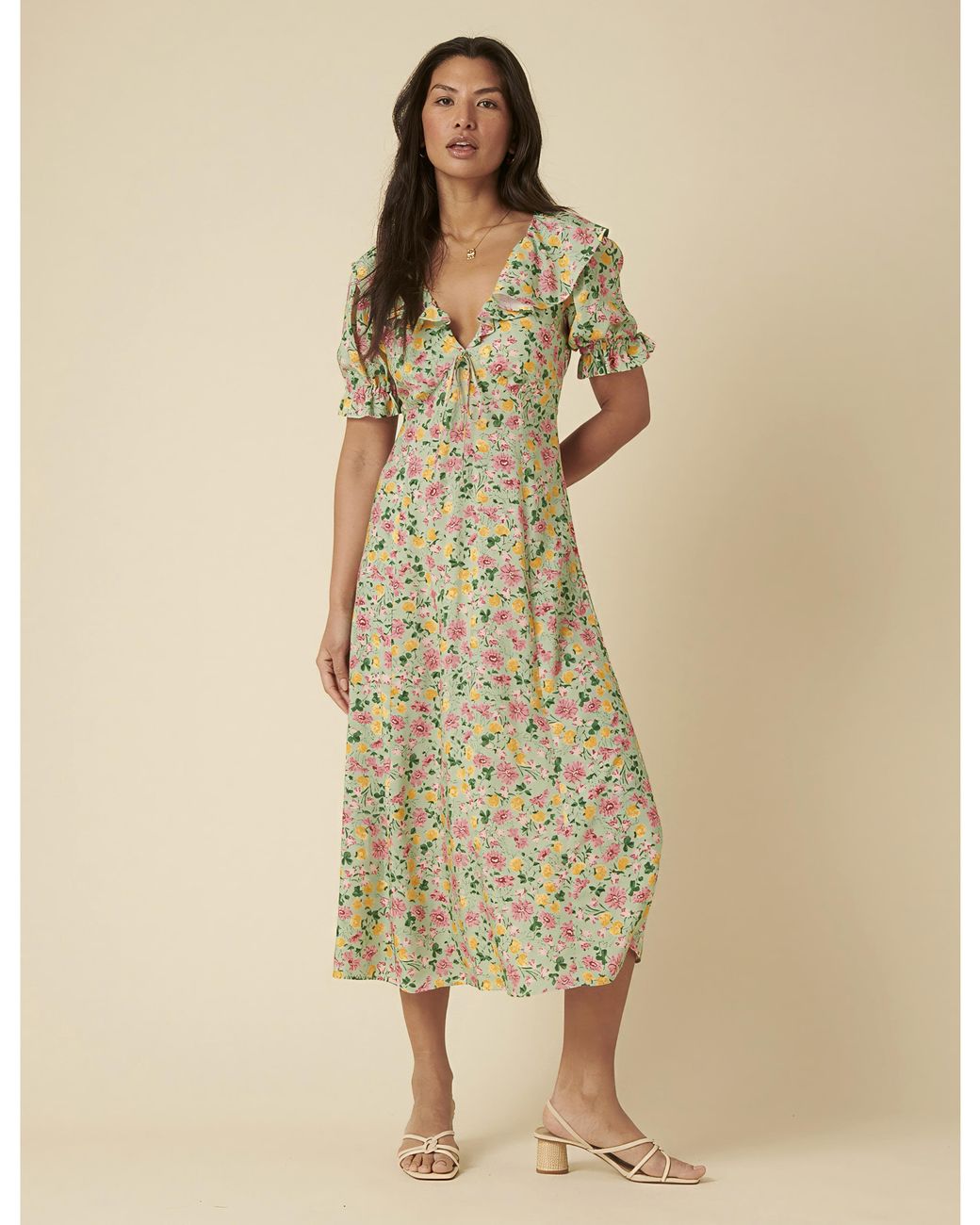 Nobody's Child Natural Caitlin Midi Dress