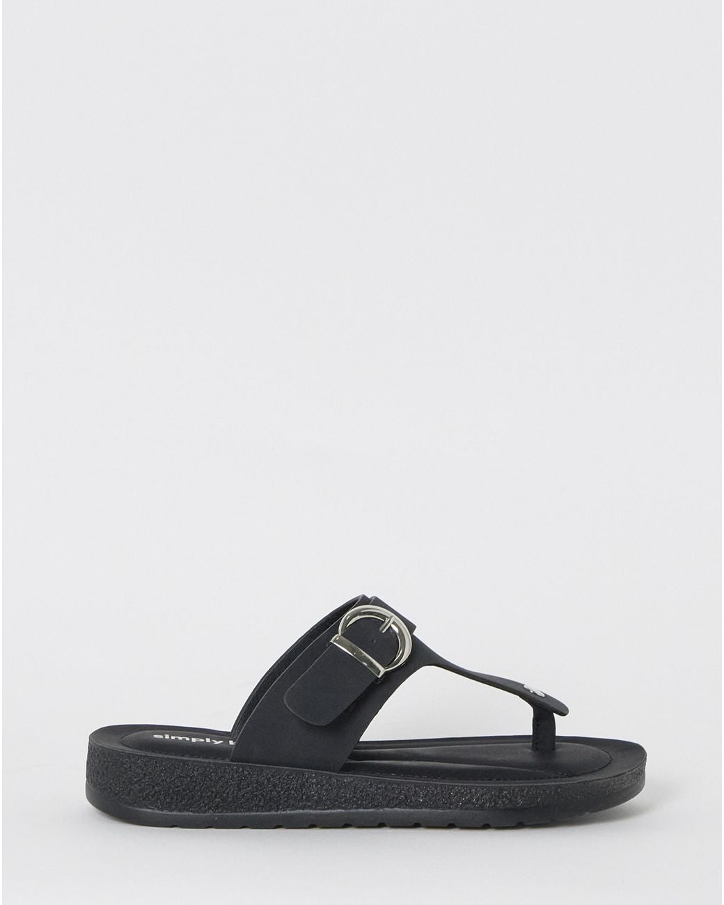 Simply Be Gray Toe Post Comfort Sandal Wide